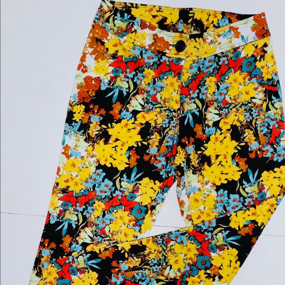 BAGGIO elegant floral print classy dress pant NWOT